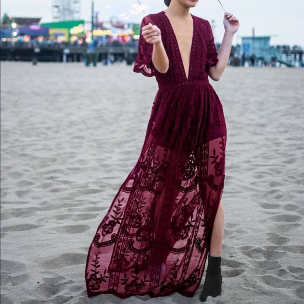 Honey Punch Burnt Orange Maxi Dress